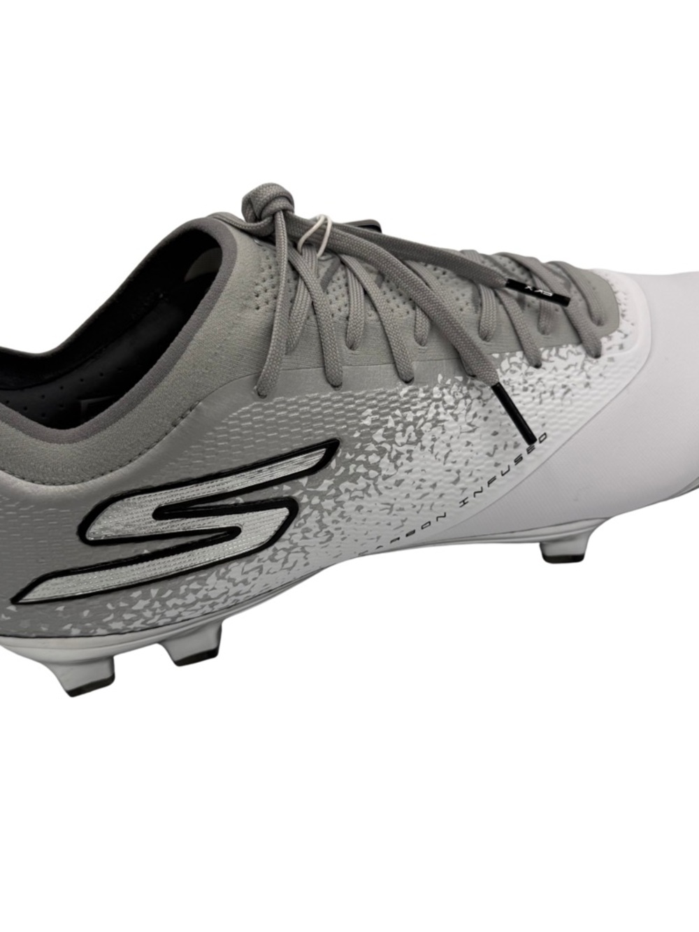 Skechers Razor 1.5 Elite FG White & Silver Men's Soccer Cleats with Black Logo